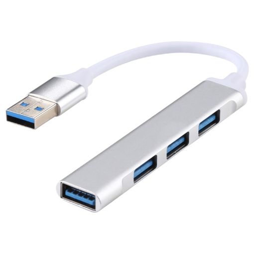 Silver Aluminum Alloy USB 3.0 Hub Adapter - A-809 - 1