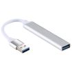 Silver Aluminum Alloy USB 3.0 Hub Adapter - A-809 - 3