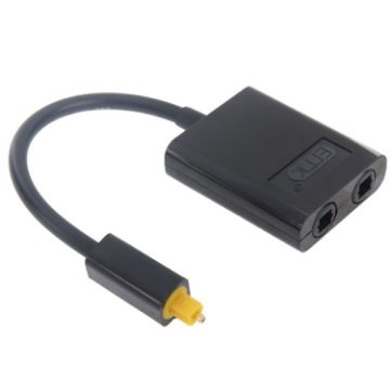EMK Digital Toslink Optical Fiber Audio Splitter 1 to 2 Cable Adapter - 1