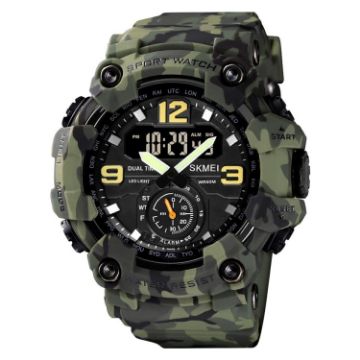 Picture of SKMEI 1637 Sports Digital Display Outdoor Shockproof Plastic Large Dial Men Watch, Color: Army Green Camouflage