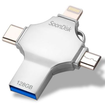 4 in 1 128GB USB 3.0 Flash Drive with OTG Function - 1