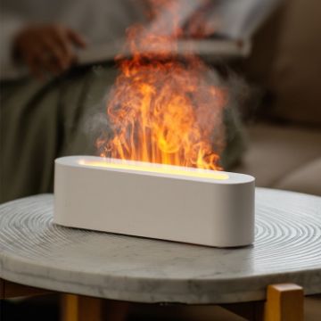 DQ709 Flame Aromatherapy Diffuser USB Air Humidifier (White) - 1