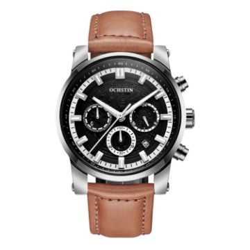 Ochstin 5111B Business Waterproof Quartz Watch - Silver/Light Brown - 1