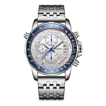 Picture of OCHSTIN 7261 Fashion Steel Strap Multifunctional Quartz Men Watch (Silver+White)