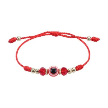 Picture of 5 PCS Devil Eye Adjustable Crystal Beaded Bracelet (Red)
