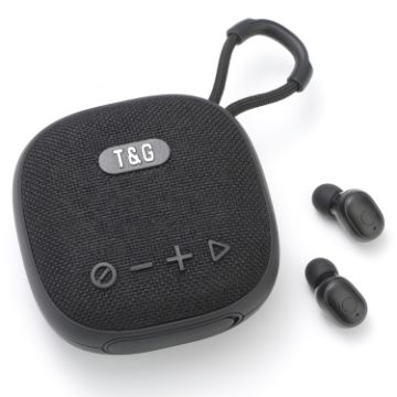 T&G TG-813 2 in 1 TWS Bluetooth Speaker Earphone (Black) - 1