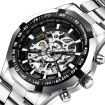 Picture of FNGEEN A001 Men Fashion Steel Band Hollow Watch Automatic Mechanical Watch (Black)