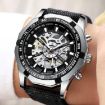 Picture of FNGEEN A001 Men Fashion Steel Band Hollow Watch Automatic Mechanical Watch (Black)