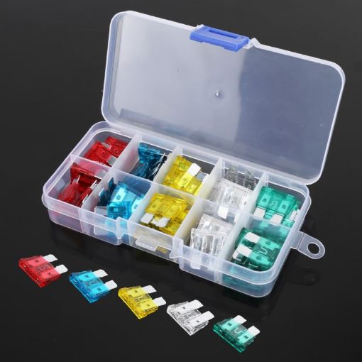 50 PCS Blade Fuses Set for Car Vehicle - 10A/15A/20A/25A/30A - 1