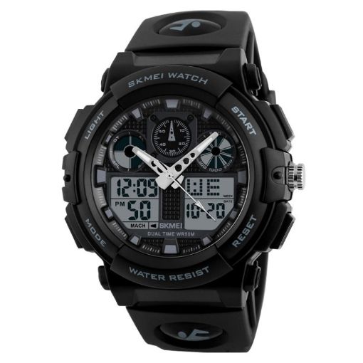 SKMEI 1270 Men Waterproof Dual Display Digital Watch (Gray) - 1