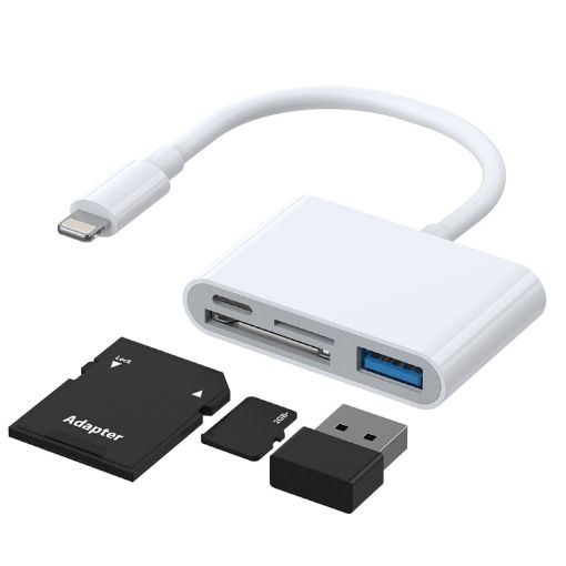 JOYROOM S-H142 4 in 1 OTG Camera Reader Adapter (White) - 1