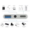 3 in 1 USB-C/Type-C Male to Type-C + USB + 3.5mm Female OTG Adapter - 4