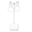 3 in 1 TF & SD Card Reader USB OTG Extender Adapter - White - 1
