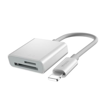 Yesido GS11 2 in 1 TF + SD Card to 8 Pin Adapter - White - 1