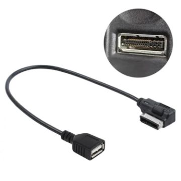 Multimedia Digital Audio AMI to USB Adapter Cable for Audi - Black - 1