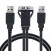 2m ABS Shell Flush Mount USB 3.0 Dock Car Ship Motorcycle Dashboard Panel Waterproof Extension Cord - 2
