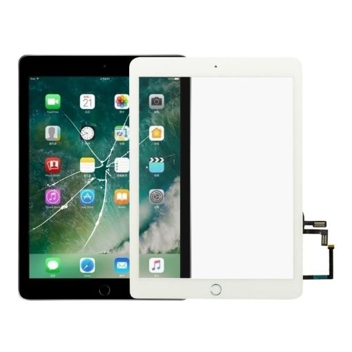 Touch Panel with Home Key Flex Cable for iPad 5 9.7 inch 2017 A1822 A1823 White - 1