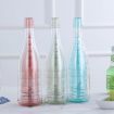 Champagne Wine Glasses Set + Wine Bottle - Transparent Green - 2