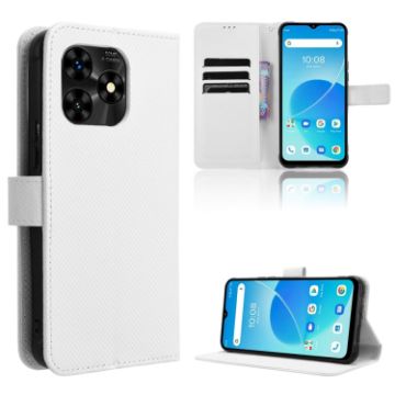 UMIDIGI G5 Mecha Diamond Texture Leather Phone Case - White - 1