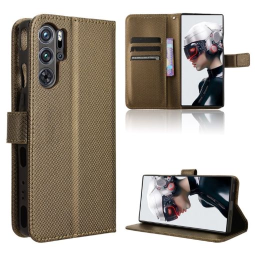 ZTE nubia Red Magic 9 Pro Leather Phone Case (Brown) - 1