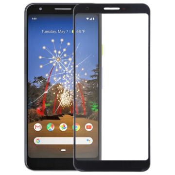 Google Pixel 3a XL Front Screen Outer Glass Lens - Black - 1