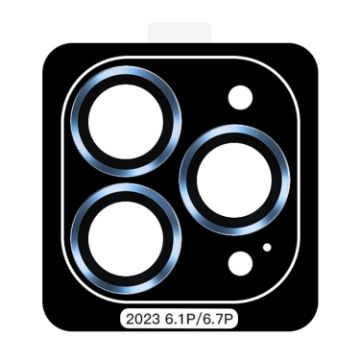 TOTU PG-1 Golden Shield Metal Frame Lens Protector for iPhone 15 Pro Max (Blue) - 1