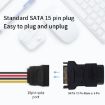 SATA 15 Pin Male to 4 Pin Female Adapter - Black - 5
