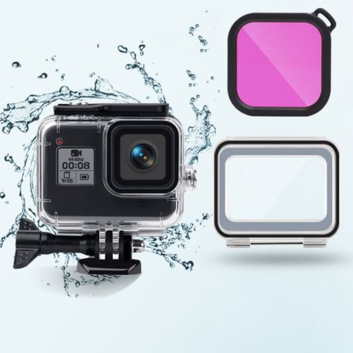 Waterproof Case + Touch Back Cover + Color Lens Filter for GoPro HERO8 Black - 1