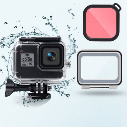 Waterproof Case + Touch Back Cover + Color Lens Filter for GoPro HERO8 Black - 1