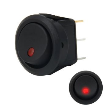 20 Amp 12V Triple Plug LED Rocker Switch (Red Light) - 1