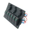 6 Way Switch Panel + Dual USB Charger for Car RV Boat - Red Light - 3