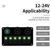 6 Way Switch Panel + Dual USB Charger for Car RV Boat - Red Light - 4