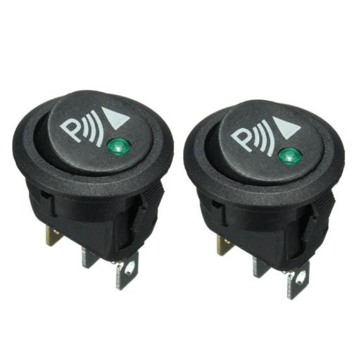 2pcs KCD1-102N Round 3Pin Rocker Switch LED Light 12V Car Modification - 1