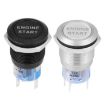 19MM Car One-Button Start Switch LED Metal Button (Silver) - 2