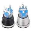 19MM Car One-Button Start Switch LED Metal Button (Silver) - 4