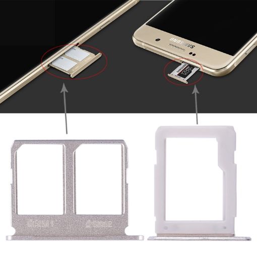 Gold SIM Card Tray + Micro SD Tray for Galaxy A9100/A9 (2016) - 1