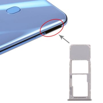 Galaxy A20 A30 A50 SIM Card Tray + Micro SD Card Tray - Silver - 1