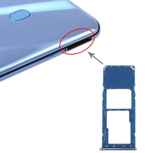 Blue SIM Card Tray + Micro SD Card Tray for Galaxy A20 A30 A50 - 1