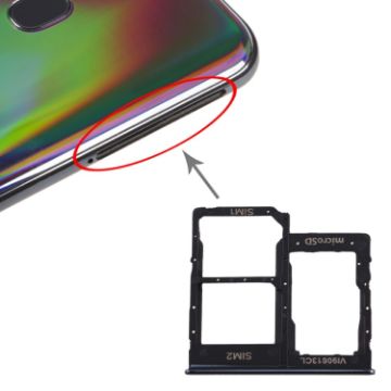 Galaxy A40 SIM Card Tray + Micro SD Card Tray - Black - 1