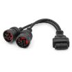 J1708 J1939 6Pin 9Pin to OBD2 16Pin Female Car Diagnostic Adapter Cable - 1