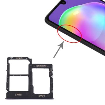 Samsung Galaxy A315/A31 SIM Card Tray + Micro SD Card Tray (Black) - 1