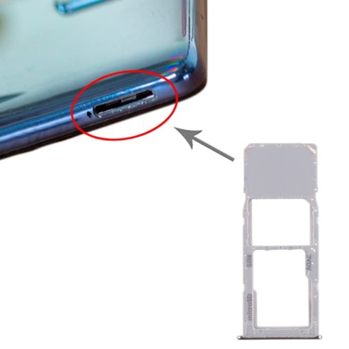 Samsung Galaxy A71/A715 SIM Card Tray + Micro SD Card Tray - Silver - 1