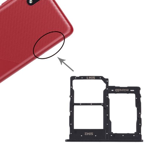 Samsung Galaxy A01 Core SM-A013 SIM Card Tray + Micro SD Card Tray (Black) - 1