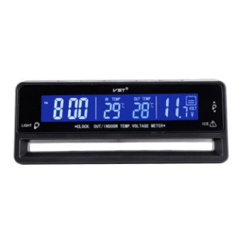 Car Digital Display Clock Luminous Electronic Thermometer Voltmeter - 1