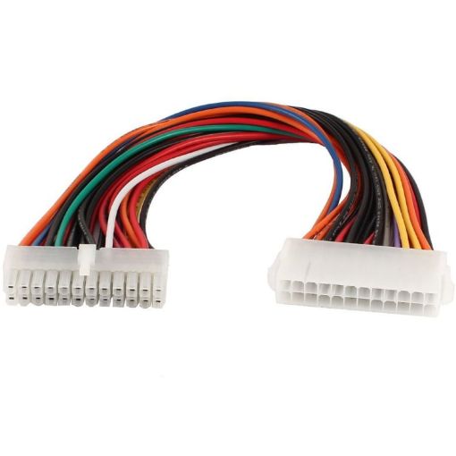 24 Pin Male to 24 Pin Female ATX Extension Cable 25cm - 1