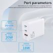 GAN 65W PD45W Dual Type-C+QC3.0 USB Laptop Adapter EU + US Plug - 5