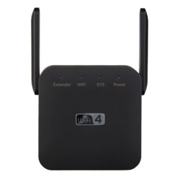 2.4G 300M Wi-Fi Amplifier Long Range WiFi Repeater EU Plug Black - 1