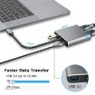 USB C to HDMI VGA 4K Adapter Hub with USB 3.0 - Gray - 7