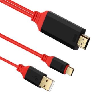 2-in-1 USB-C/Type-C to 4K HDMI Video Cable, 2m - 1
