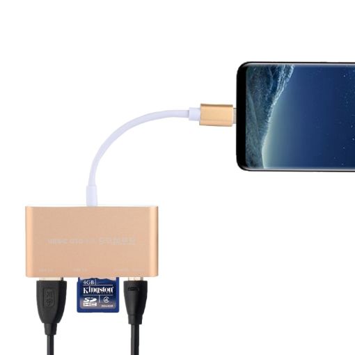 5 in 1 Micro SD + SD + USB 3.0 + USB 2.0 + Micro USB Port to USB-C/Type-C OTG Adapter - 1